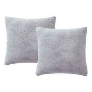 INFINITY Home Throw Pillows Faux Fur 18 x 18 Set of 2 Gray Square Home Decor